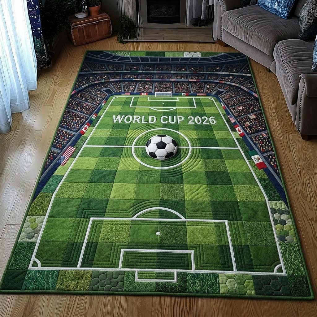 Stadium View area rug in a living room