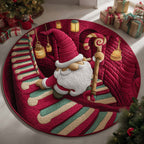 Stairway Gnome Round Mat Rug