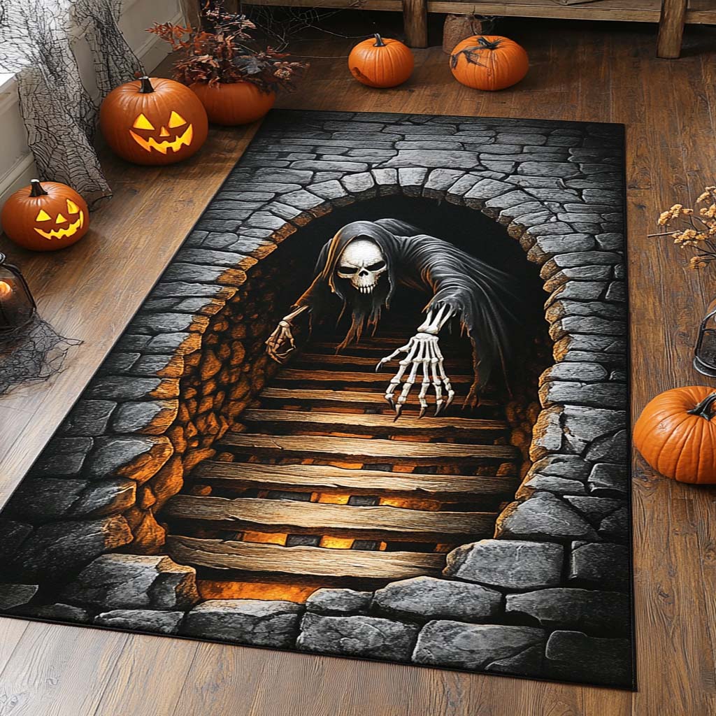 Stairway Reaper area rug in a living room