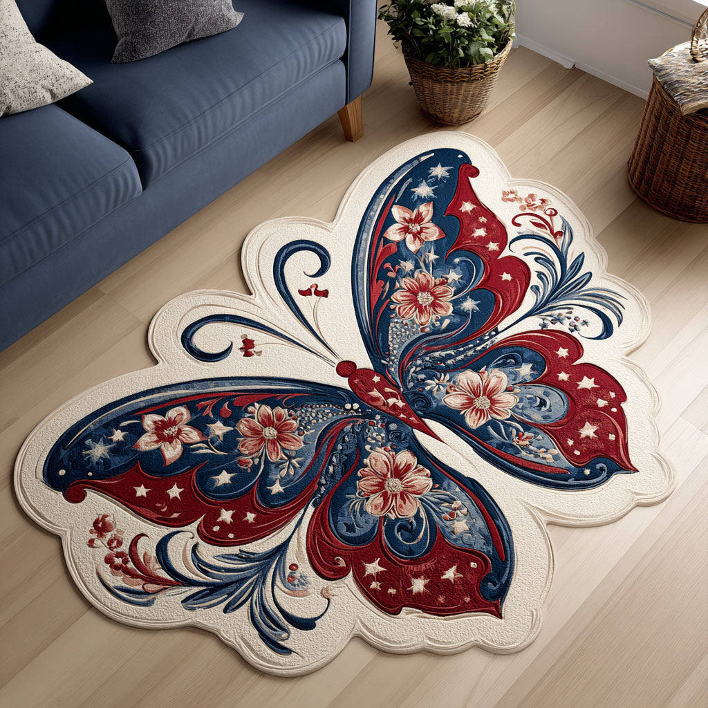 Star Bloom Custom Shape Area Rug - Nature Design | Die-Cut Non-Slip Rug - washable non-slip printed rug