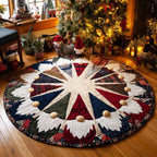 Star Of Noel Round Mat Rug - washable non-slip printed rug