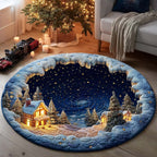 Star Tunnel Round Mat Rug - washable non-slip printed rug