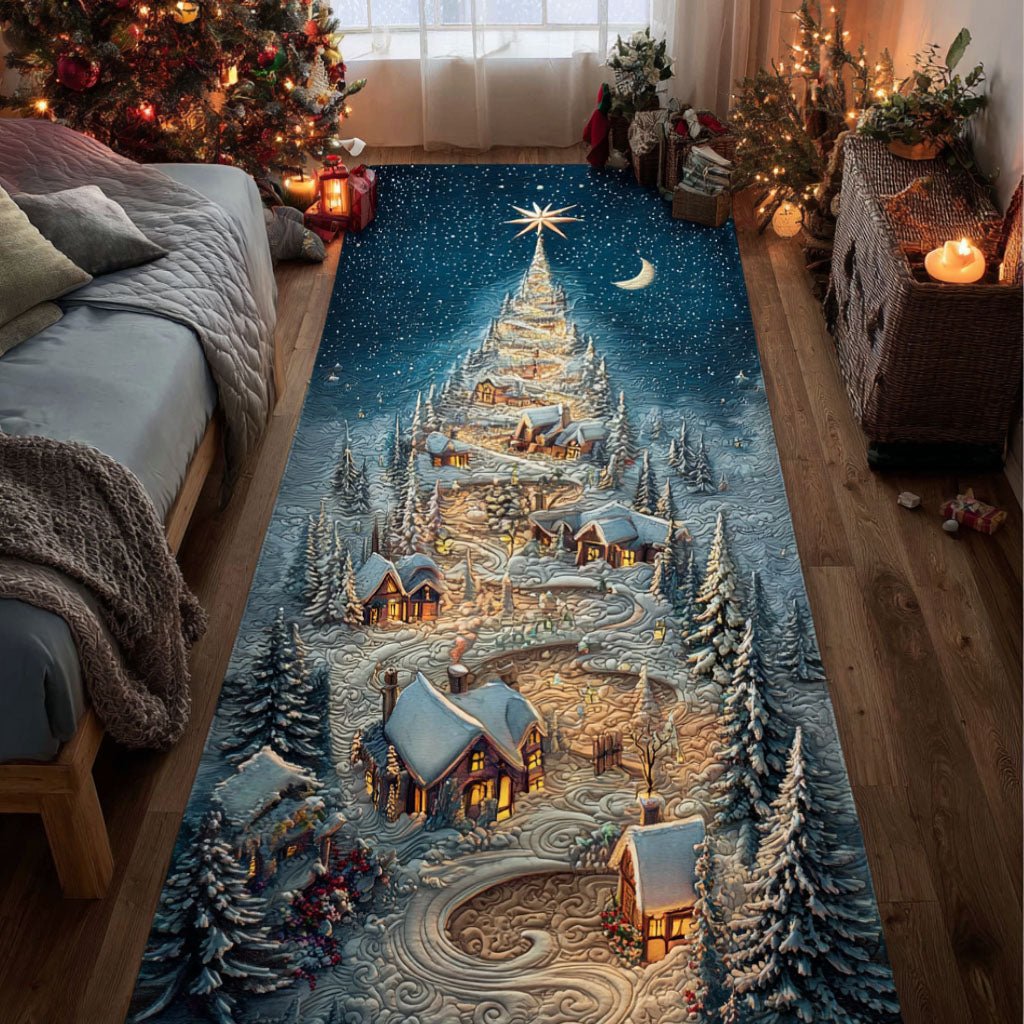 Starbright Winter Lane Runner Carpet Runner Rug - Cute Pet Design | Animal Printed Runner Rug