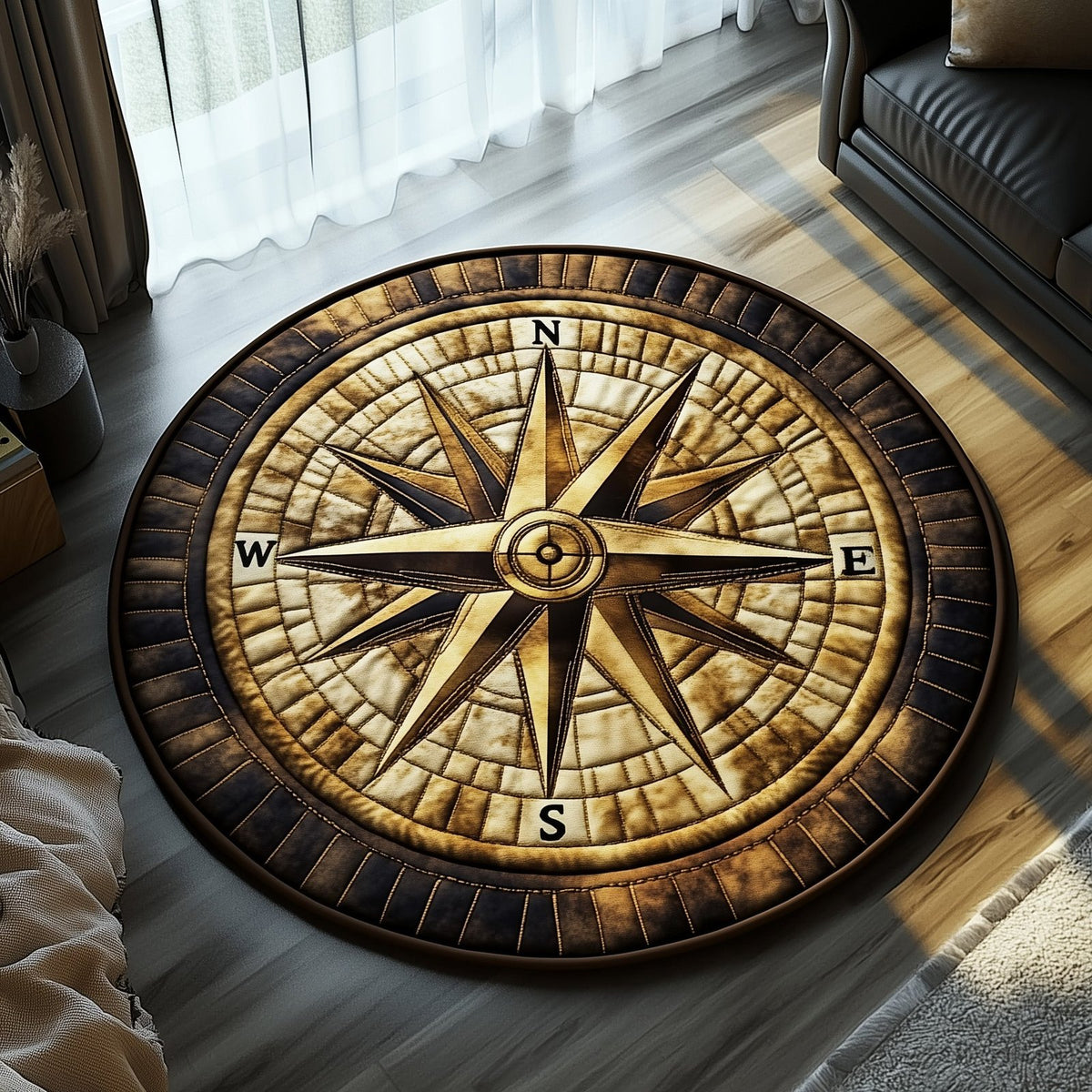 Starfinder Round Mat Rug - washable non-slip printed rug