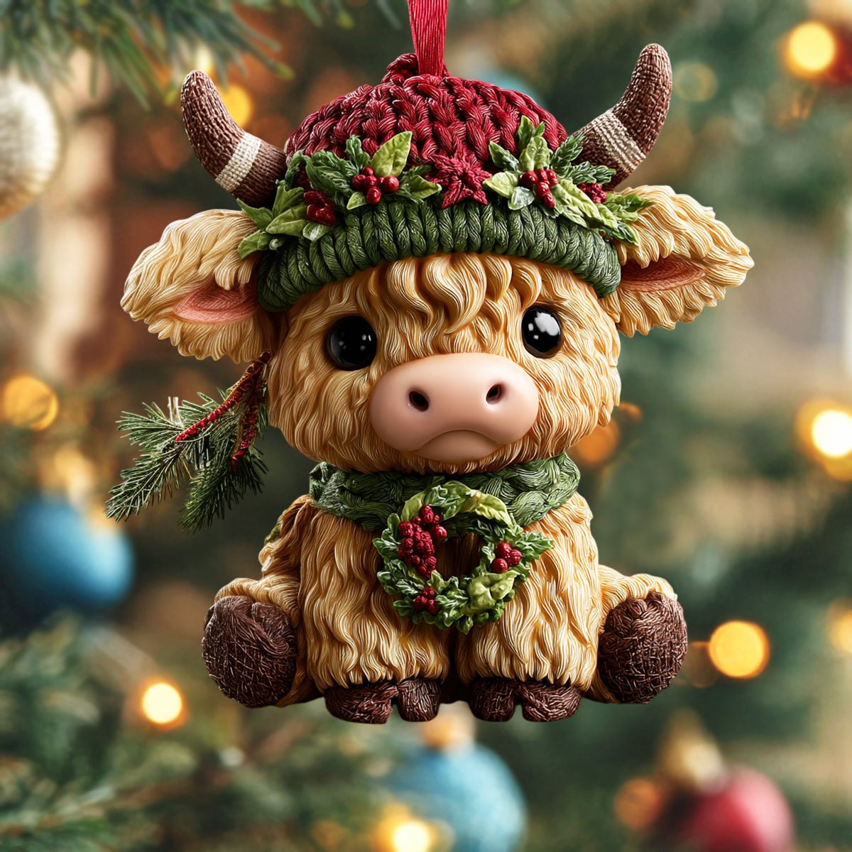 Starlight Cow Christmas Ornament