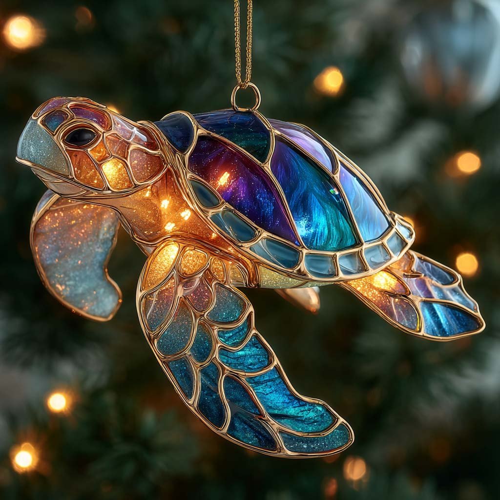 Starlight Sea Turtle Christmas Ornament