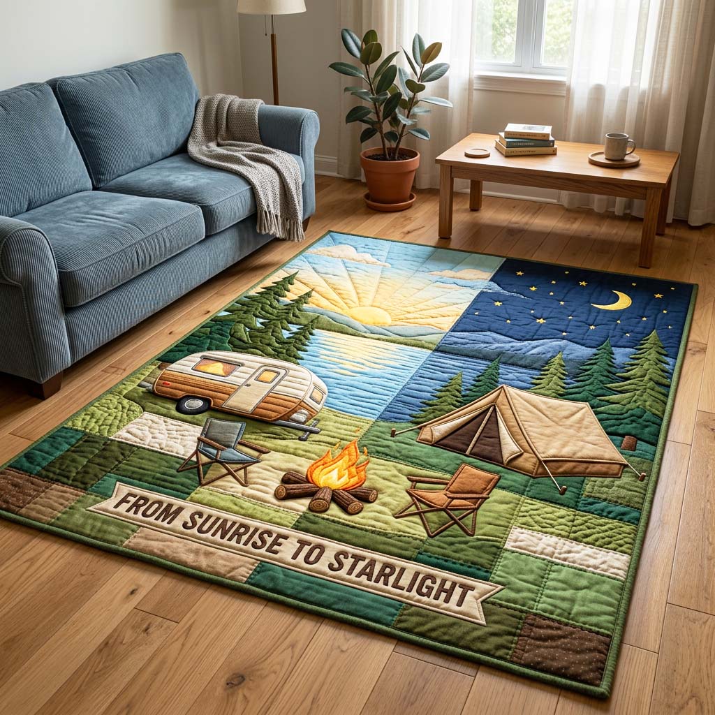 Starlight Camper area rug in a living room