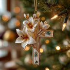 Starlit Cross Christmas Ornament