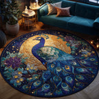 Starlit Bloom Round Mat Rug - washable non-slip printed rug