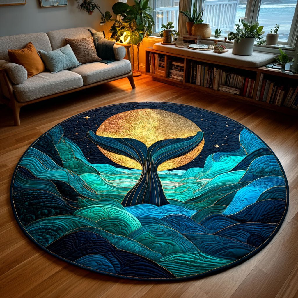 Starlit Waves Round Mat Rug - washable non-slip printed rug