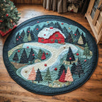 Starlit Winter Refuge Round Mat Rug - washable non-slip printed rug