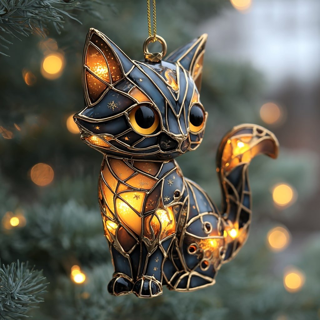 Starry Whiskers Christmas Ornament