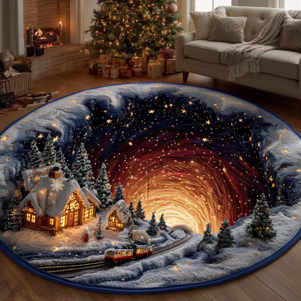 Starry Cabin Round Mat Rug - washable non-slip printed rug