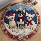 Starry Chihuahua Round Mat Rug - washable non-slip printed rug