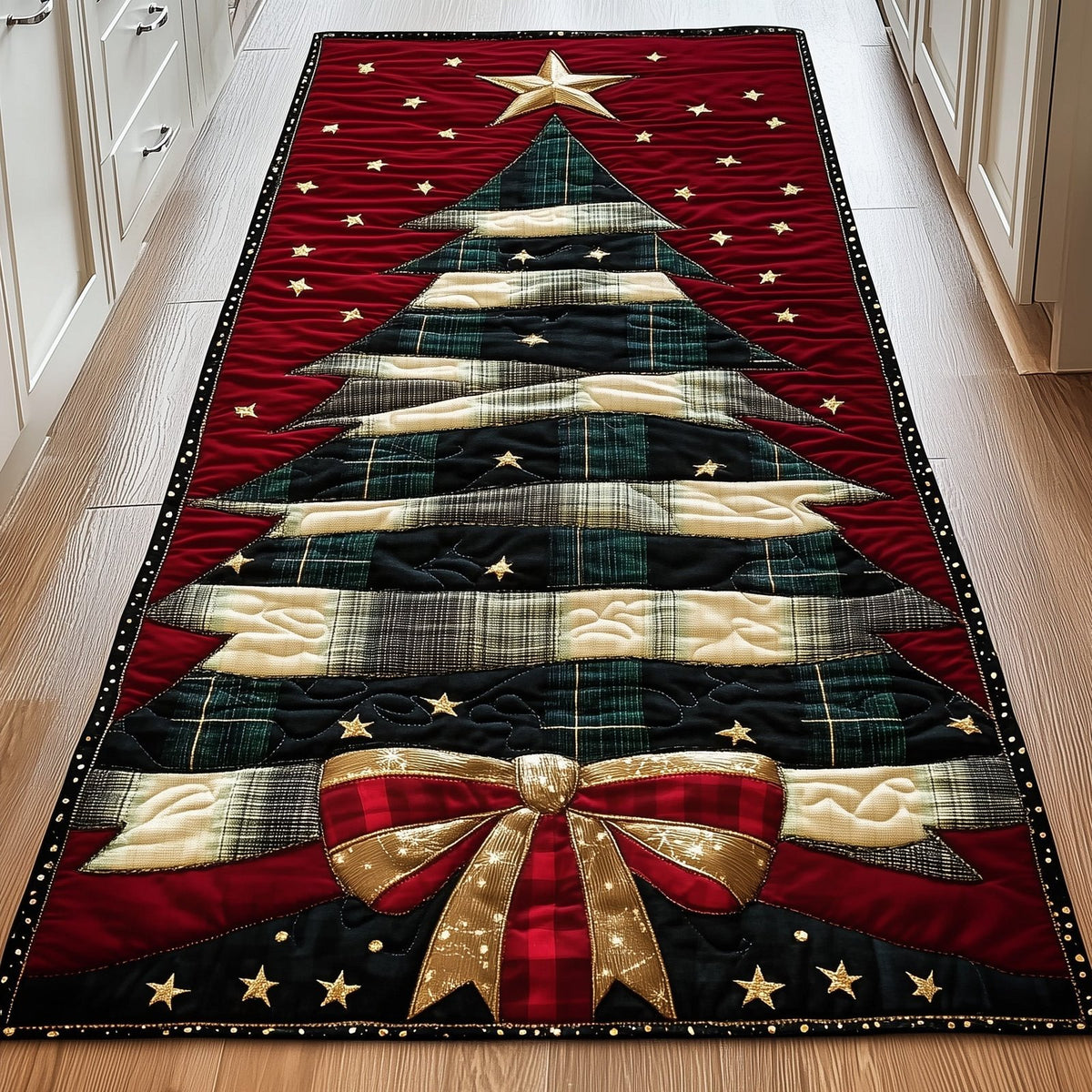 Starry Christmas Tree Runner Rug - Nature Design | Serene Runner Rug