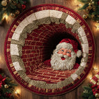 Starry Claus Round Mat Rug - washable non-slip printed rug
