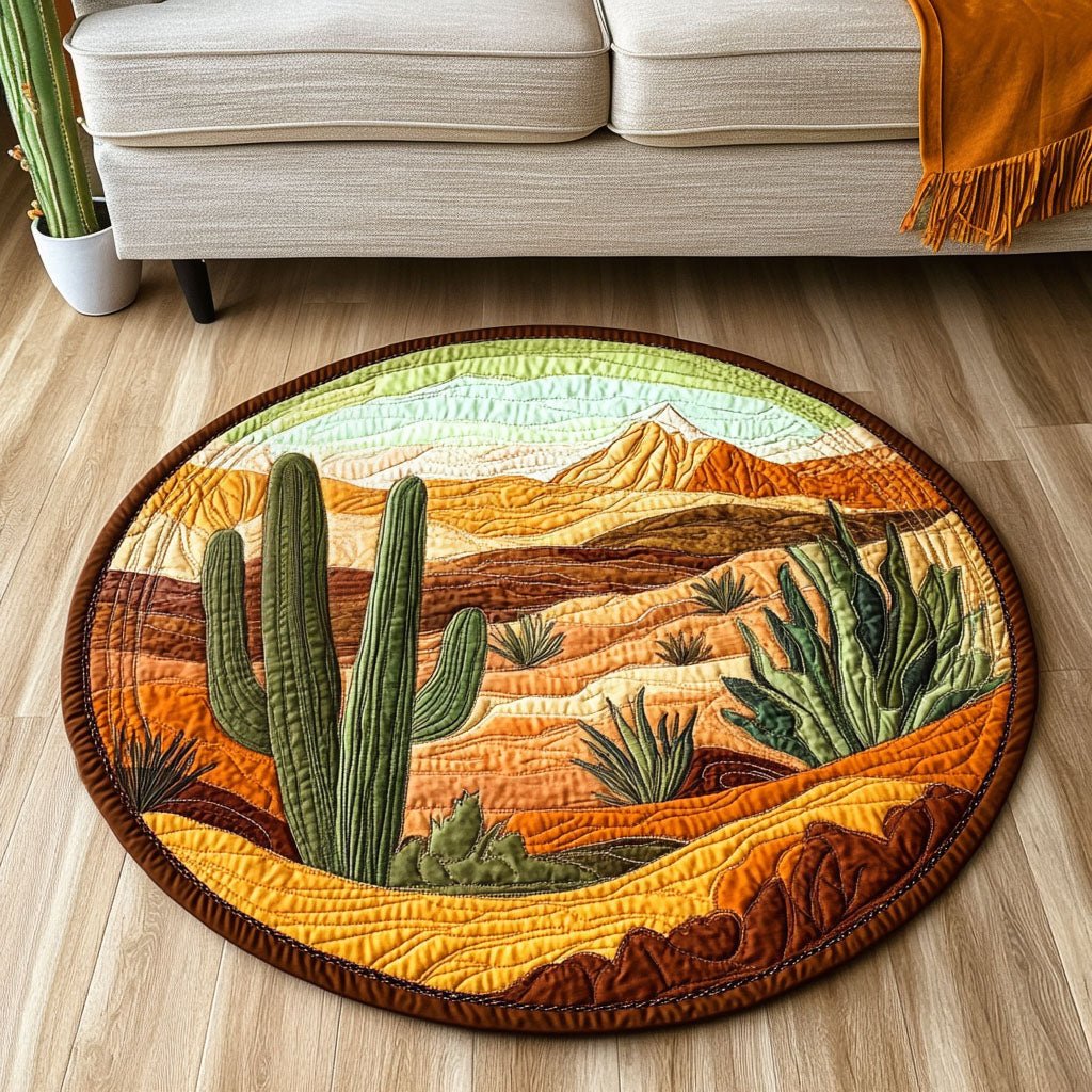 Starry Desert Path Round Mat Rug - washable non-slip printed rug