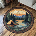Starry Escape Round Mat Rug - washable non-slip printed rug