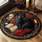 Starry Whiskers Round Mat Rug - washable non-slip printed rug
