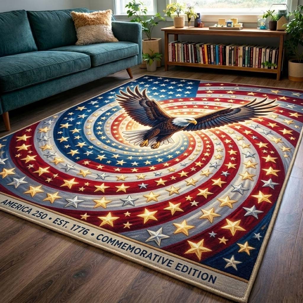 Stars Ascension area rug in a living room