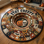 Stay Creepy (Design 6) Round Mat Rug - washable non-slip printed rug