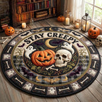 Stay Creepy (Design 2) Round Mat Rug - washable non-slip printed rug