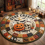 Stay Creepy (Design 4) Round Mat Rug - washable non-slip printed rug