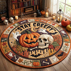 Stay Creepy (Design 3) Round Mat Rug - washable non-slip printed rug