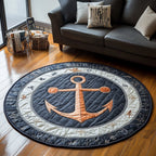 Steady Tide Round Mat Rug - washable non-slip printed rug
