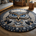 Steel Gaze Round Mat Rug - washable non-slip printed rug