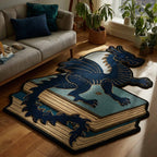 Steel Wyvern Custom Shape Area Rug - Nature Design | Die-Cut Non-Slip Rug - washable non-slip printed rug
