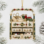 Stitched Box Christmas Ornament