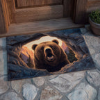 Stone Crevice Bear Doormat - Cute Animal Design | Printed Welcome Doormat