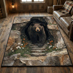 Stone Den area rug in a living room