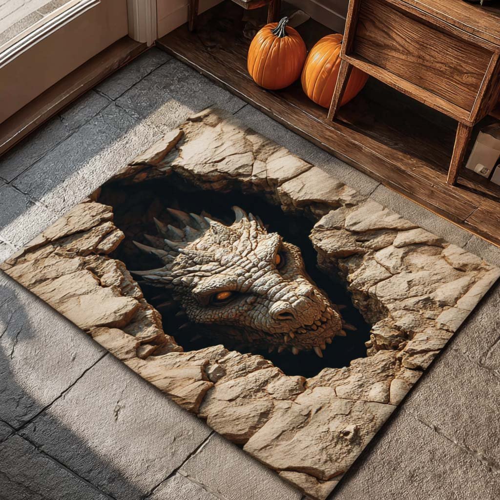 Stone Dragon Doormat - Cute Animal Design | Printed Welcome Doormat