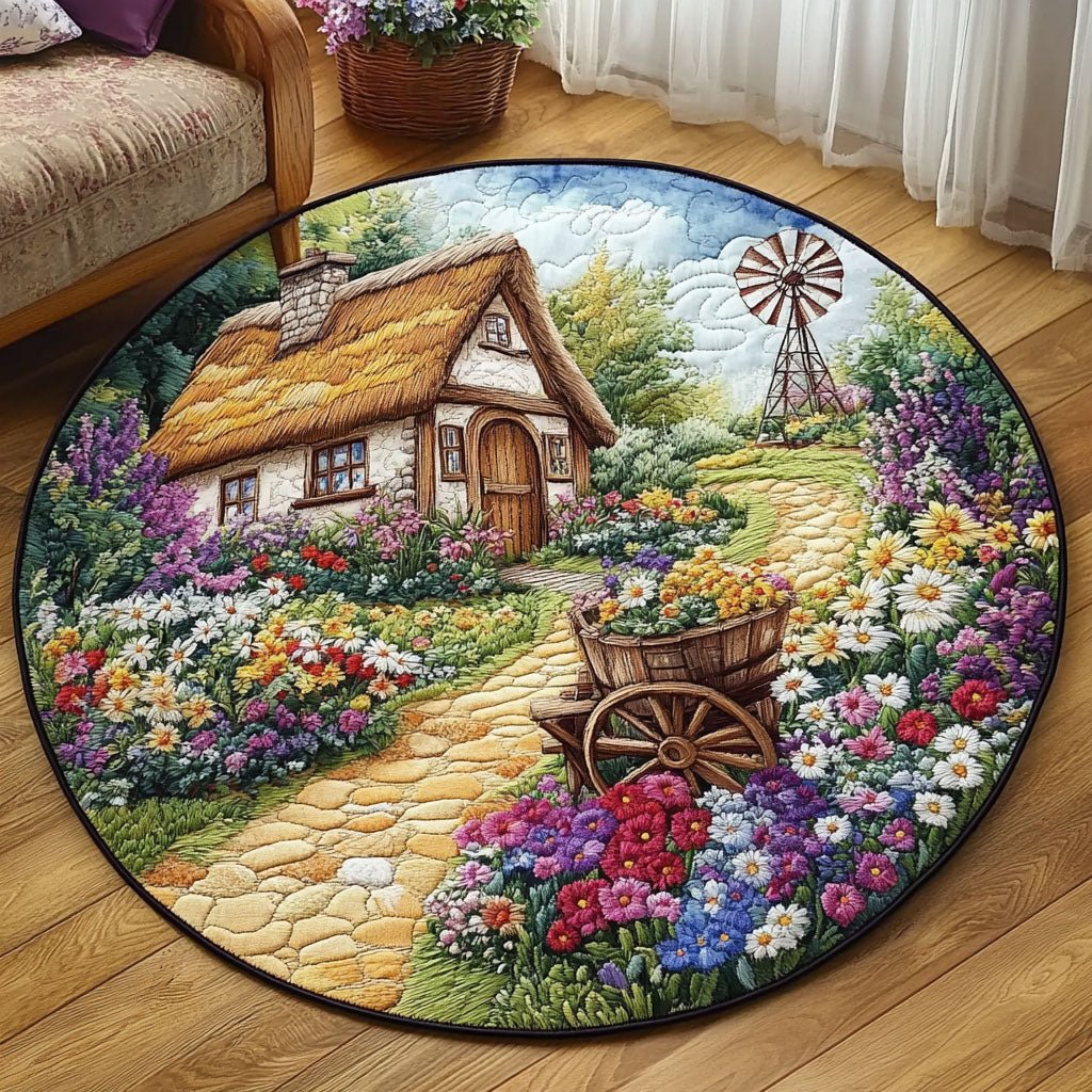Stone Trail Cottage Round Mat Rug - Nature Design | Serene Home Decor