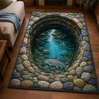 Stone Tunnel Trout River area rug in a living room