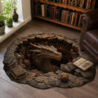 Stone Watcher Custom Shape Area Rug - Nature Design | Die-Cut Non-Slip Rug - washable non-slip printed rug