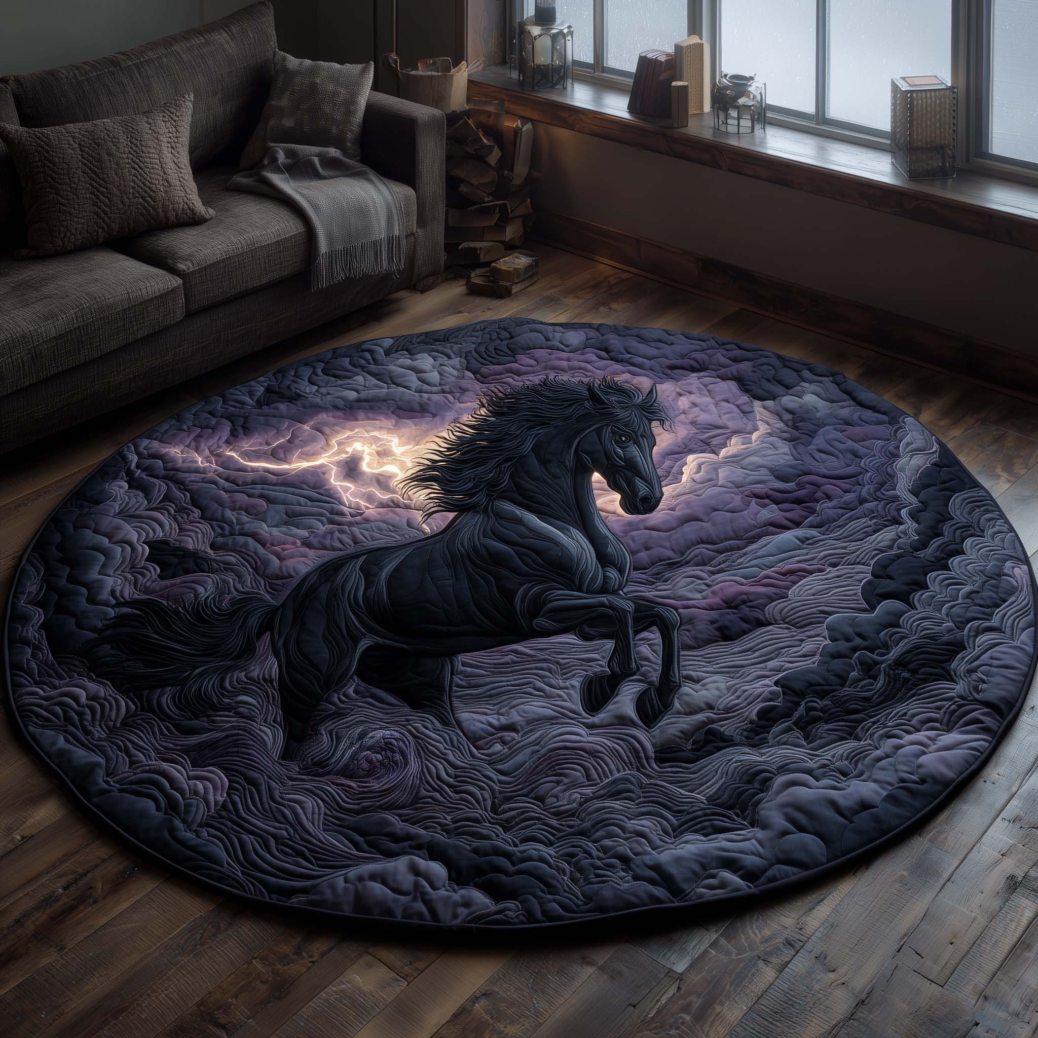 Storm Horse Round Mat Rug GFTOHD11494