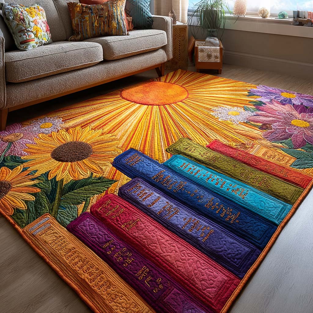 Story Haven area rug in a living room