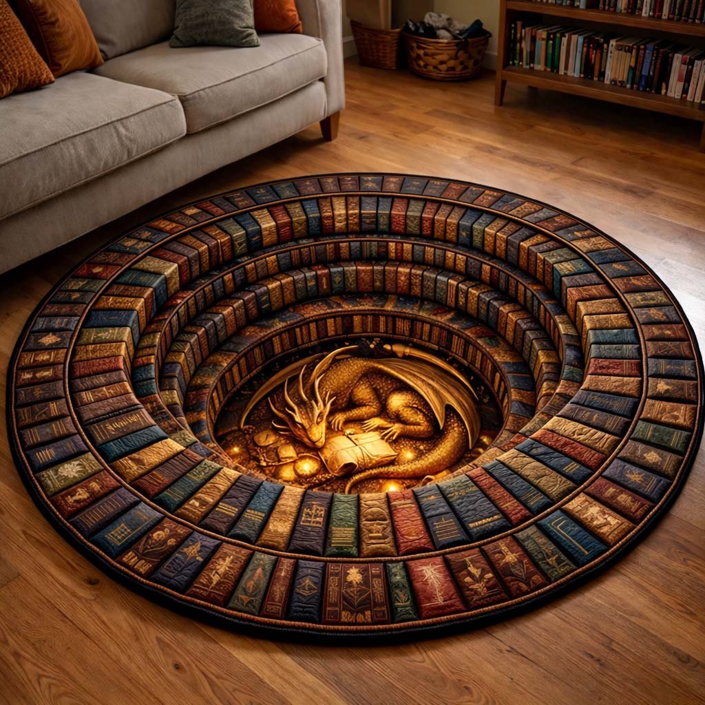 Story Nook Round Mat Rug - washable non-slip printed rug