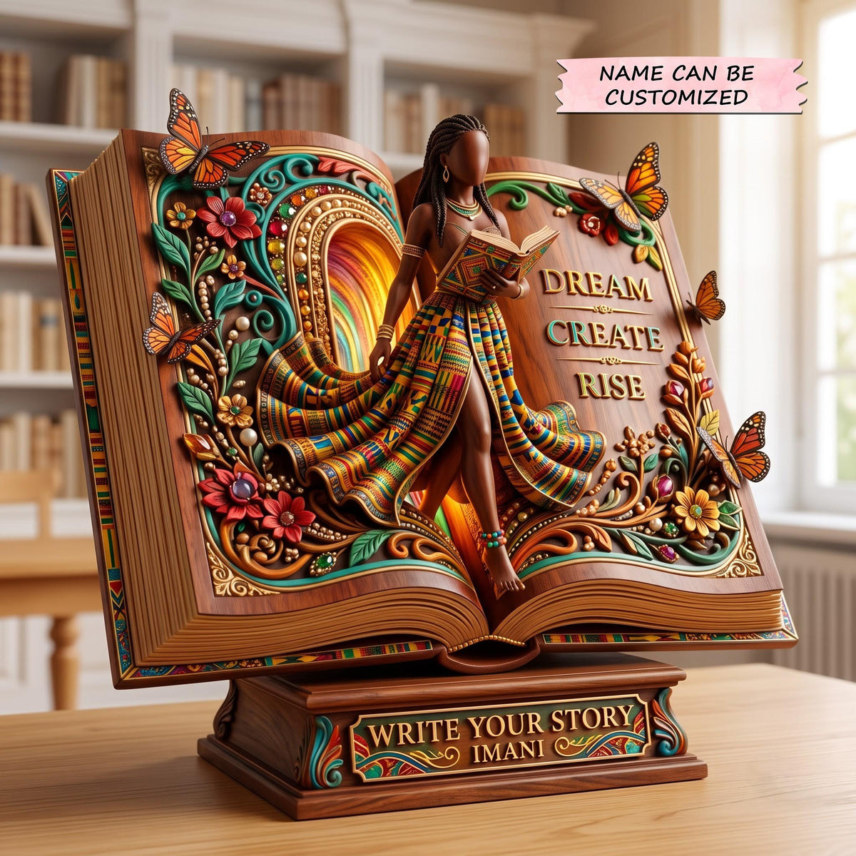 Story Raven wooden block, laser-cut 3-layer wood