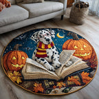 Studious Dalmatian Round Mat Rug - washable non-slip printed rug