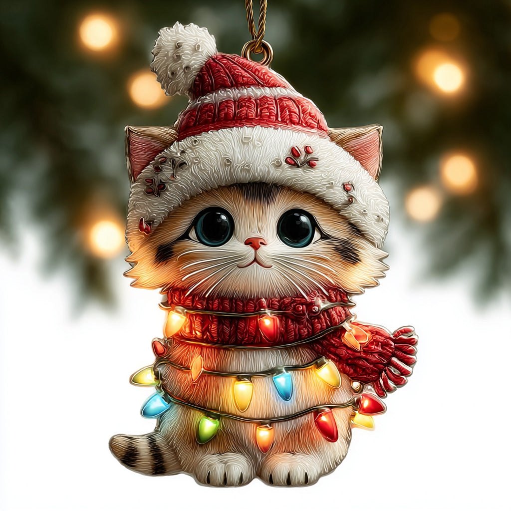 Sugarplum Kitty Christmas Ornament