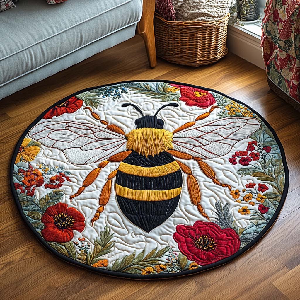 Summer Bounty Sentinel Round Mat Rug - washable non-slip printed rug