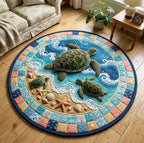Summer Escape (Design 4) Round Mat Rug - washable non-slip printed rug