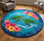 Summer Escape (Design 2) Round Mat Rug - washable non-slip printed rug