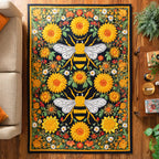 Summer Hive area rug in a living room