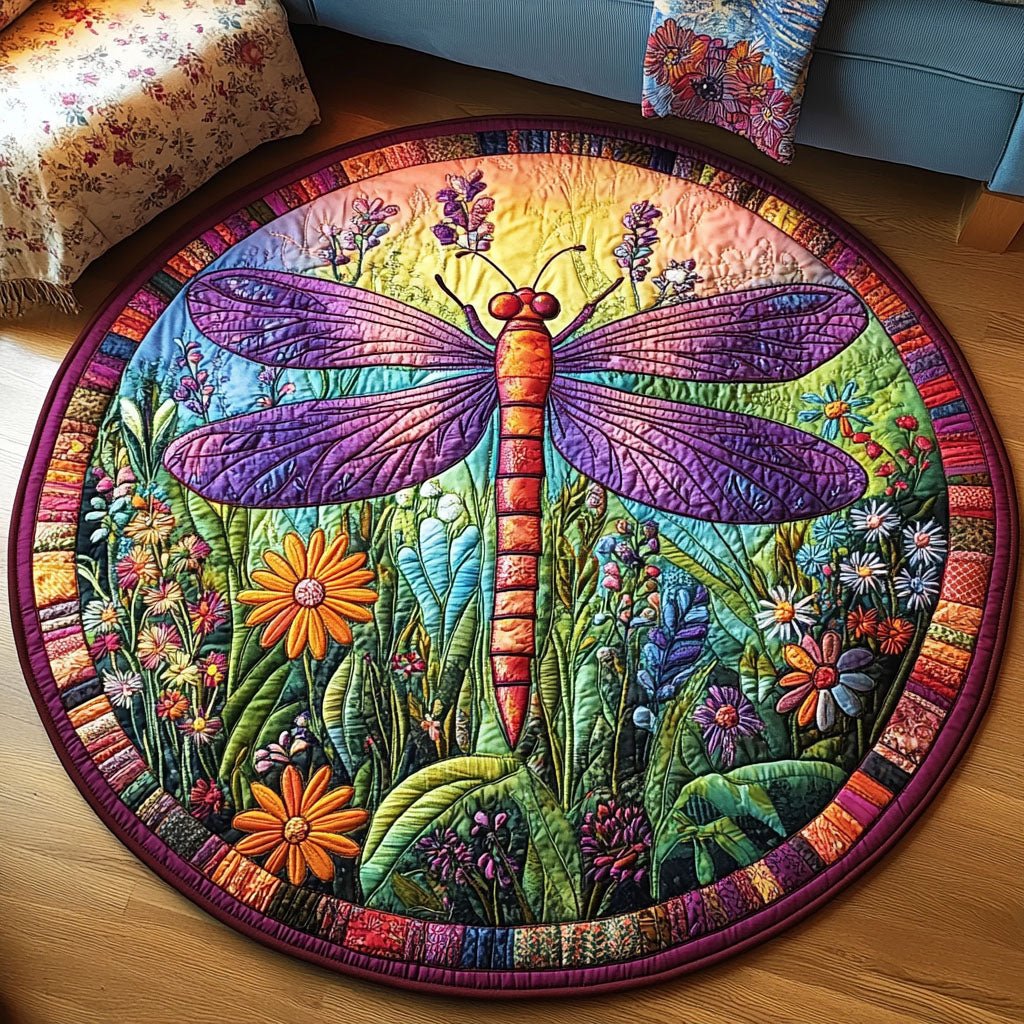 Summer Meadow Wings Round Mat Rug - Nature Design | Serene Home Decor