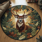 Summer Reindeer Christmas Round Mat Rug - washable non-slip printed rug